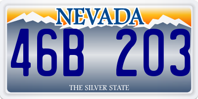 NV license plate 46B203