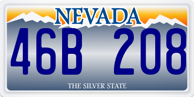 NV license plate 46B208