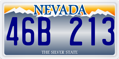 NV license plate 46B213