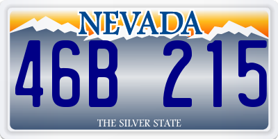 NV license plate 46B215