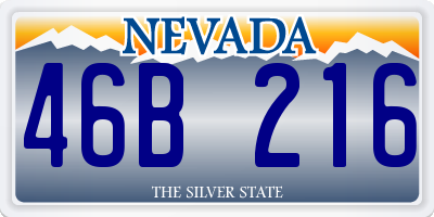 NV license plate 46B216