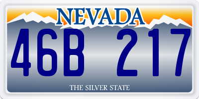 NV license plate 46B217