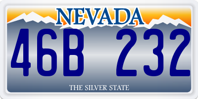 NV license plate 46B232