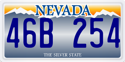 NV license plate 46B254