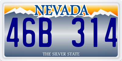 NV license plate 46B314