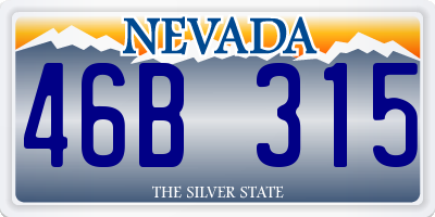 NV license plate 46B315