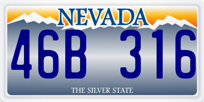 NV license plate 46B316