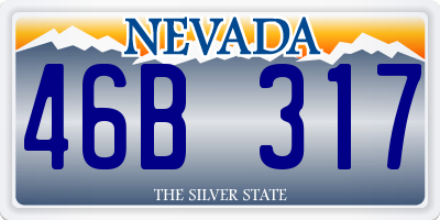 NV license plate 46B317