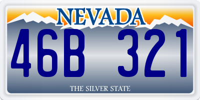 NV license plate 46B321