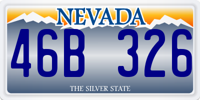NV license plate 46B326