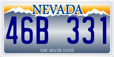 NV license plate 46B331