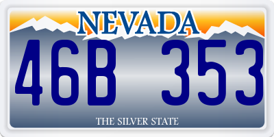 NV license plate 46B353