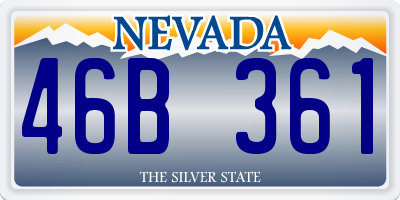 NV license plate 46B361