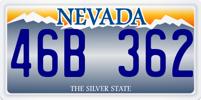 NV license plate 46B362