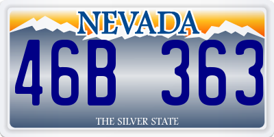 NV license plate 46B363