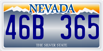 NV license plate 46B365