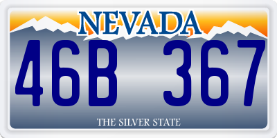 NV license plate 46B367