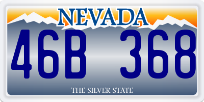 NV license plate 46B368