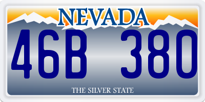 NV license plate 46B380