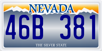 NV license plate 46B381