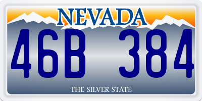 NV license plate 46B384
