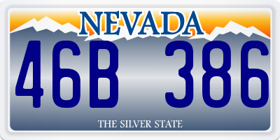 NV license plate 46B386