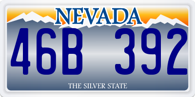 NV license plate 46B392
