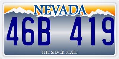 NV license plate 46B419