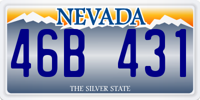 NV license plate 46B431