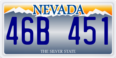 NV license plate 46B451