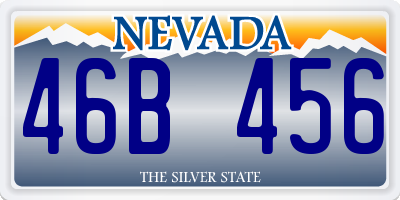 NV license plate 46B456