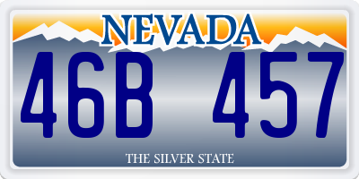 NV license plate 46B457