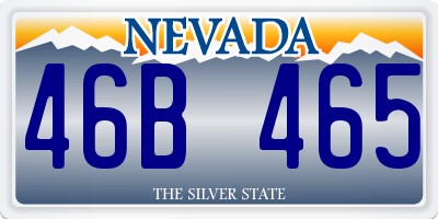 NV license plate 46B465