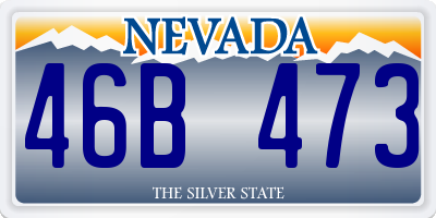 NV license plate 46B473