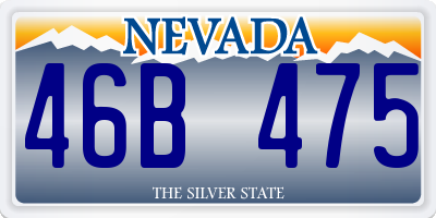 NV license plate 46B475