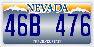 NV license plate 46B476