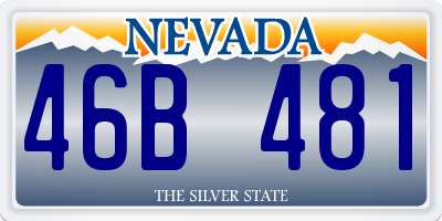 NV license plate 46B481