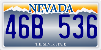 NV license plate 46B536