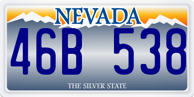 NV license plate 46B538