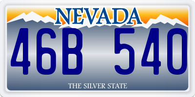 NV license plate 46B540