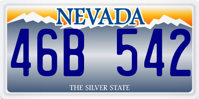 NV license plate 46B542