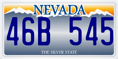 NV license plate 46B545