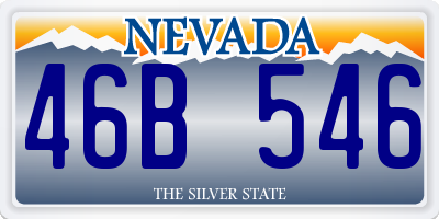 NV license plate 46B546