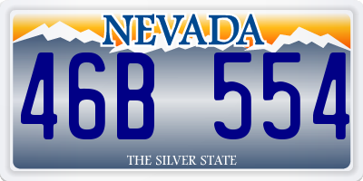NV license plate 46B554