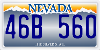 NV license plate 46B560