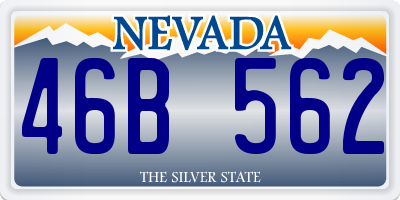 NV license plate 46B562