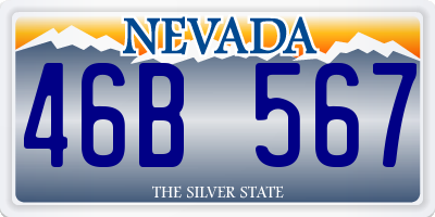 NV license plate 46B567