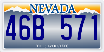 NV license plate 46B571