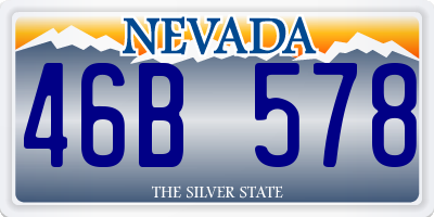 NV license plate 46B578