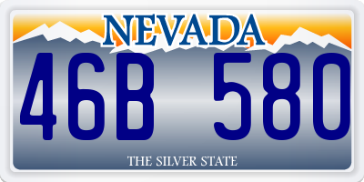 NV license plate 46B580